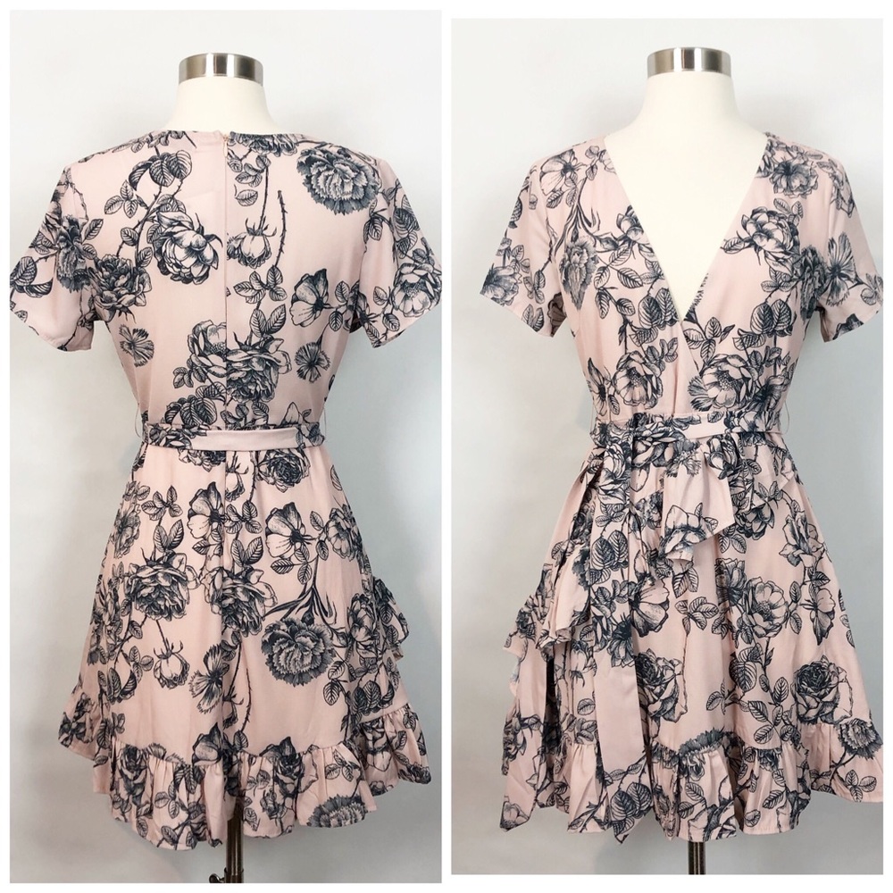 Hello Molly Blush Floral Ruffled Dress 6